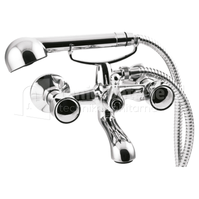 Bateria MODENA wannowa ścienna z widełkami+natrysk