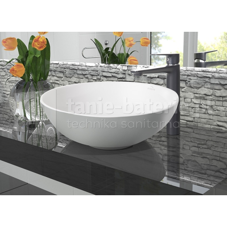 Bateria umywalkowa wysoka DOKOS grafit/chrom