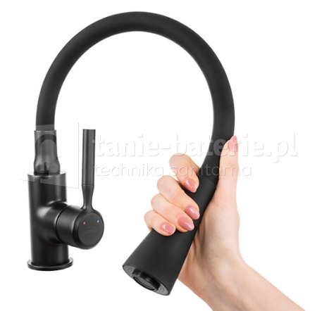 BATERIA kuchenna POGO z CZARN膭 ELASTYCZN膭 WYLEWK膭