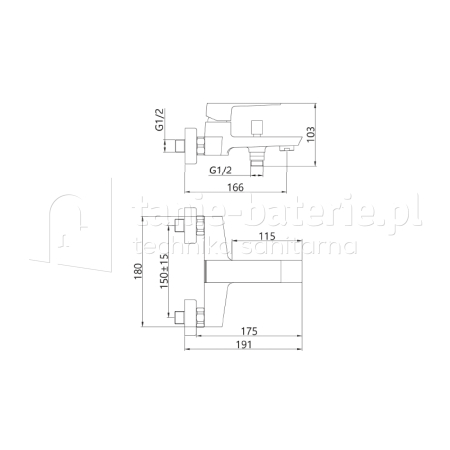 Czarna bateria PAROS TREND INVENA wannowa