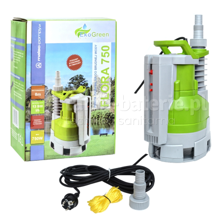 POMPA ZATAPIALNA FLORA 750 z p艂ywakiem w osi pompy 225 l/min