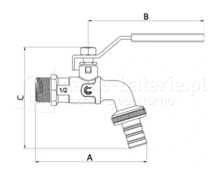 Zaw贸r ogrodowy czerpalny mrozoodporny CALIDO 1/2