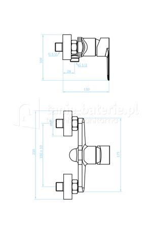 BATERIA natryskowa KUCHINOX FRESNO bez zestawu natryskowego