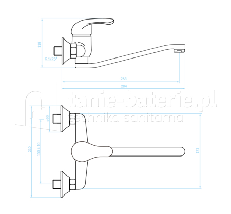BATERIA zlewozmywakowa ścienna KUCHINOX PEDRO