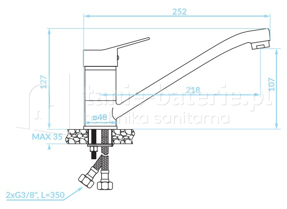 Bateria zlewozmywakowa stojąca TIBI