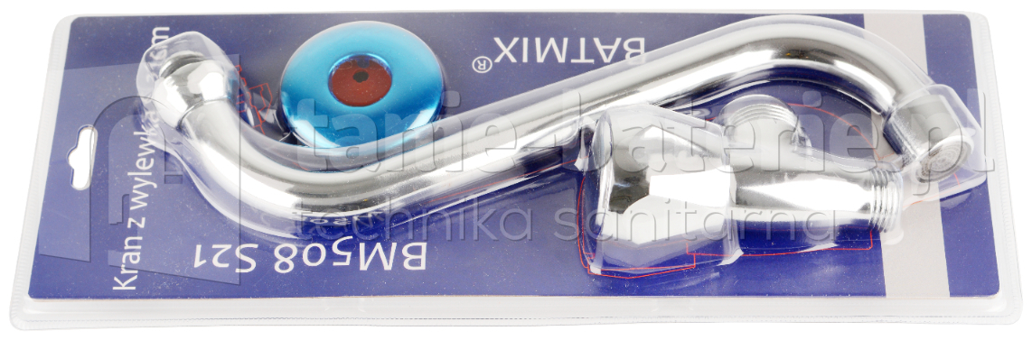 Kran gospodarczy pojedynczy S zawór z ruchomą wylewką 21cm bateria BM