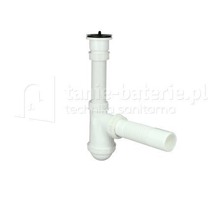 Syfon zlewozmywaka jednokomorowego z sitkiem metalowym