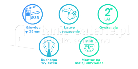 BATERIA umywalkowa stojąca z ruchomą wylewką PEDRO