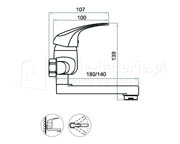 BATERIA umywalkowa 艣cienna LIRA