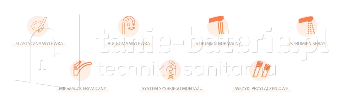 BATERIA kuchenna POGO z CZARN膭 ELASTYCZN膭 WYLEWK膭