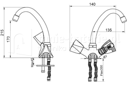 Bateria zlewozmywakowa stoj膮ca EXCLUSIVE
