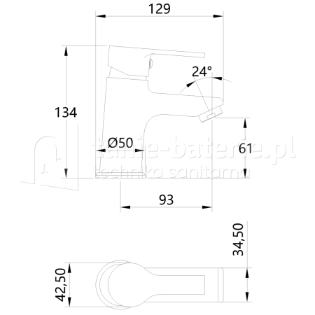 BATERIA BRALOS Invena umywalkowa niska chrom