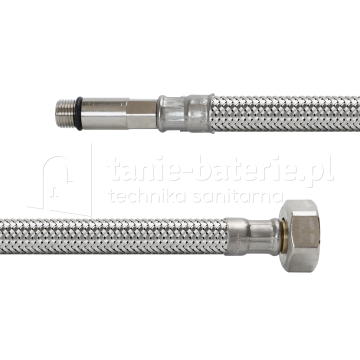 Wąż w oplocie stalowym do baterii 1/2" x M10 50 cm