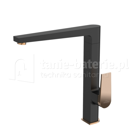Czarna bateria MIDNIGHT INVENA zlewozmywakowa black/rose gold
