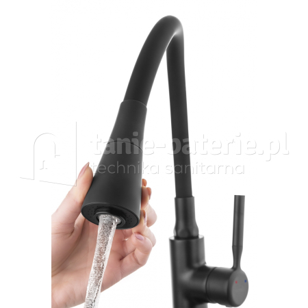 BATERIA kuchenna POGO z CZARN膭 ELASTYCZN膭 WYLEWK膭