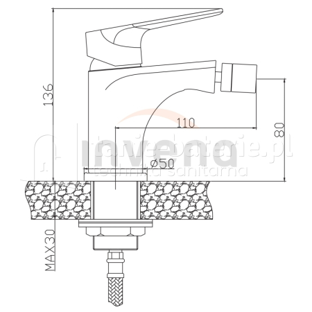 Bateria bidetowa DOKOS grafit/chrom