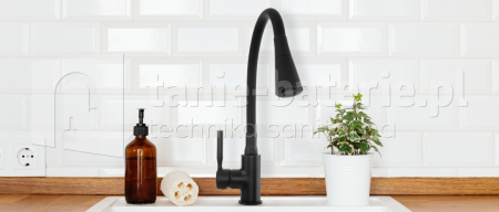 BATERIA kuchenna POGO z CZARN膭 ELASTYCZN膭 WYLEWK膭