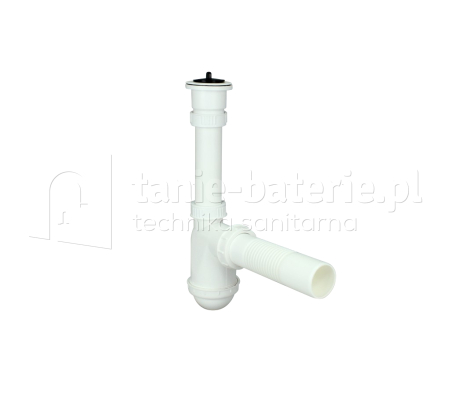 Syfon zlewozmywaka jednokomorowego z sitkiem plastikowym