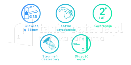 BATERIA natryskowa z zestawem natryskowym KUCHINOX PEDRO