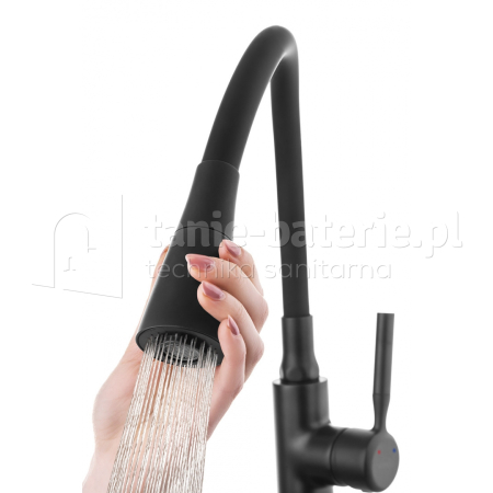BATERIA kuchenna POGO z CZARN膭 ELASTYCZN膭 WYLEWK膭