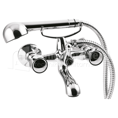 Bateria MODENA wannowa ścienna z widełkami+natrysk