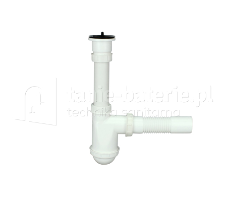 Syfon zlewozmywaka jednokomorowego z sitkiem metalowym