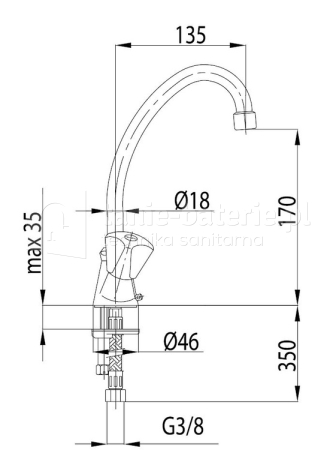Bateria umywalkowa stojąca STANDARD KFA