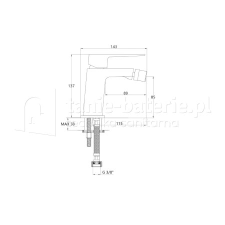Czarna bateria PAROS TREND INVENA bidetowa