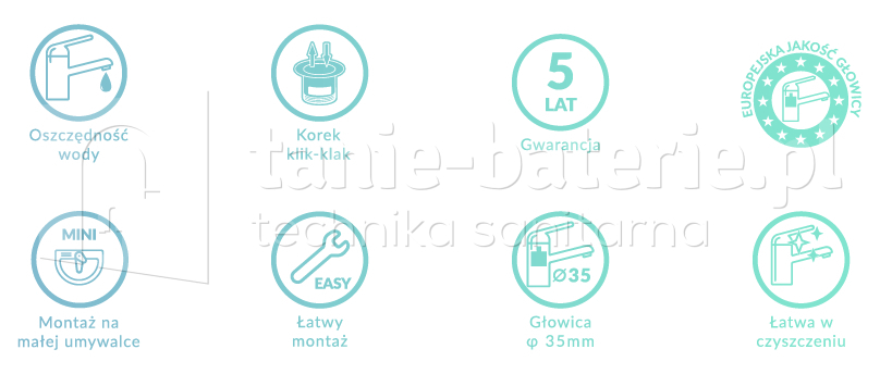 BATERIA umywalkowa KUCHINOX FRESNO + klik-klak