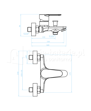 BATERIA wannowa KUCHINOX FRESNO bez zestawu natryskowego