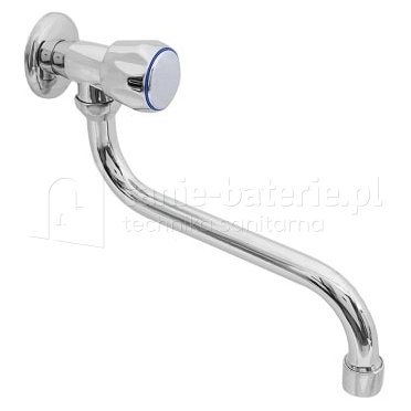 Kran gospodarczy pojedynczy S zawór z ruchomą wylewką 21cm bateria BM